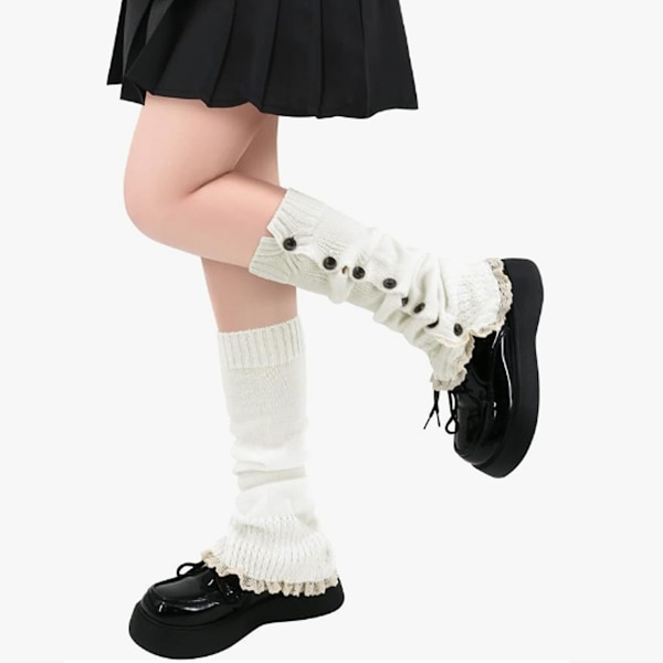 Beinvarmere Kawaii Beinvarmere Y2K Harajuku Beinvarmere for Jenter Kvinner Hvit KLB