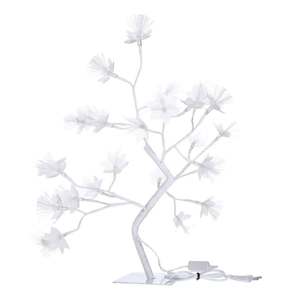 24LEDs vit fiberoptisk blomma träd blomma bonsai ljus KLB