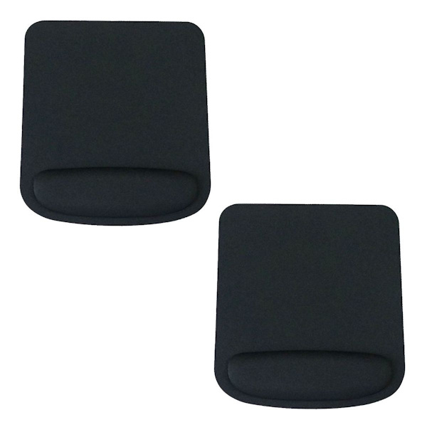 2 stk musematte med håndleddsstøtte Ergonomisk smertelindring Svart
