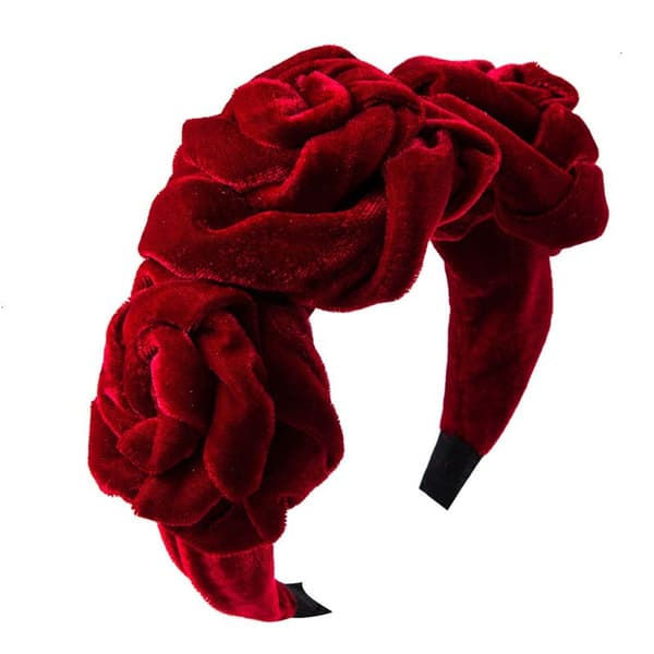 Rose Petal Hårbånd Vintage Hårbånd Elastiske Hårbånd Rød
