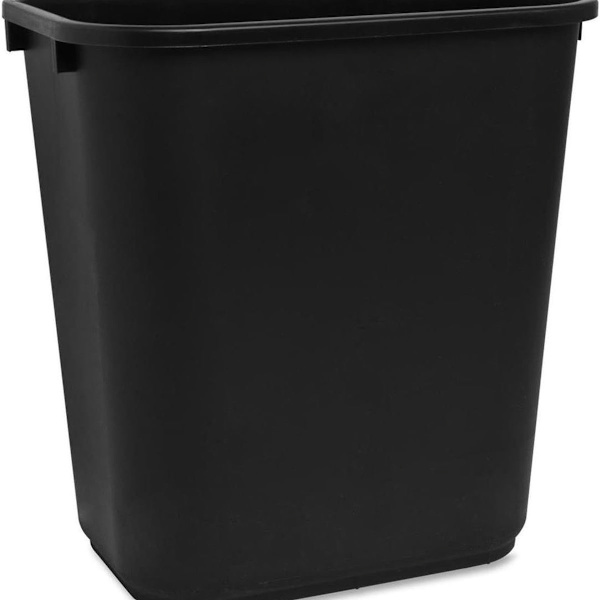 Firkant plastik papirkurv, sort