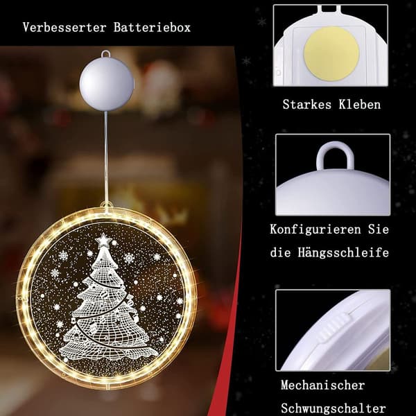 Julevinduslys Innendørs Nyhet Hengende 3D-lys Batteridrevet A