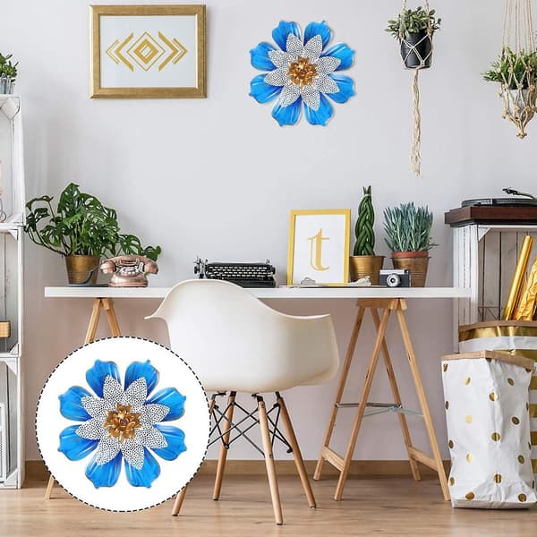 Metallblommor väggkonst heminredning 3D ihålig kronbladsblomma vägg