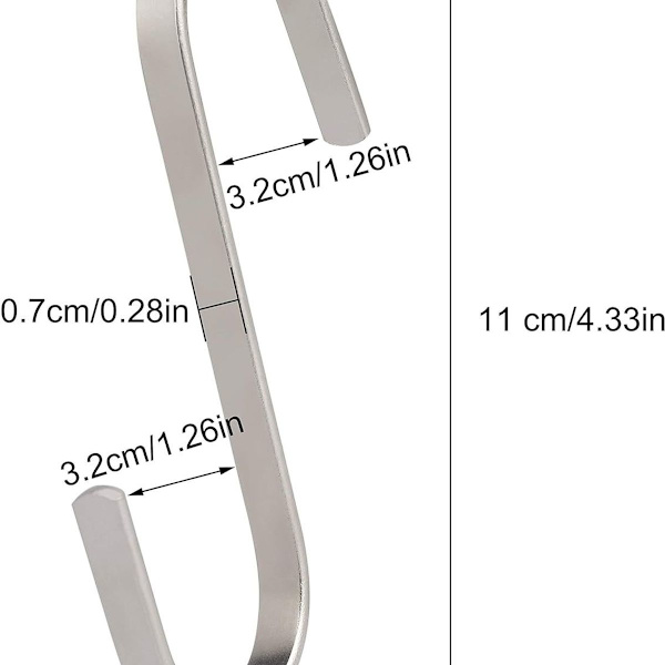 11cm flade rustfrie stål S-kroge