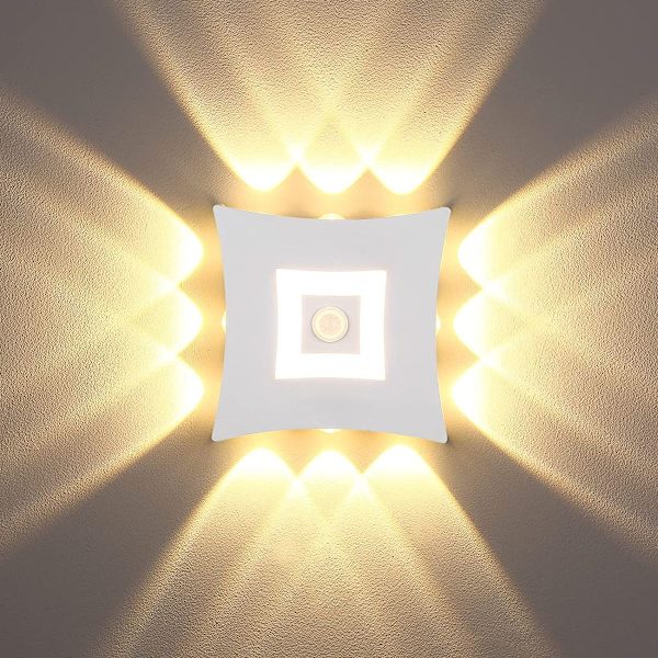 18W moderni LED-seinävalaisin sisä- ja ulkokäyttöön, PIR-liiketunnistimella, IP65-vedenkestävä
