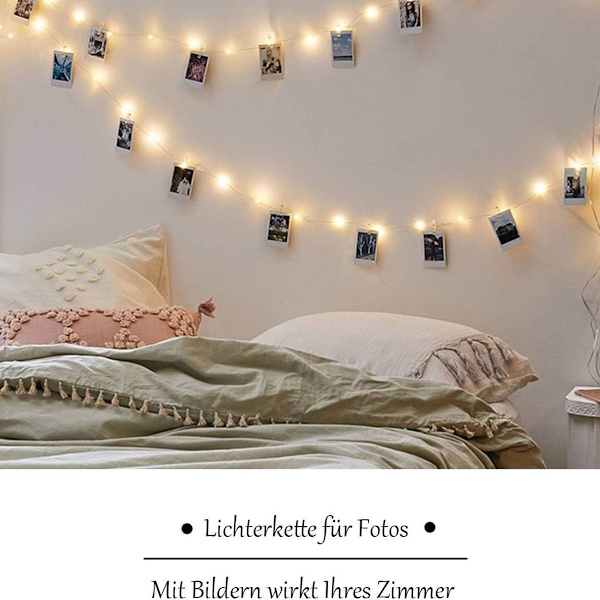 10 m lång ljusslinga med 100 LED-lampor och 50 fotoklämmor KLB