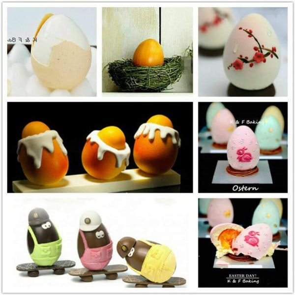 Hull Egg Silikonform Eggmousseform Sjokoladeform Silikonbakeform 3D