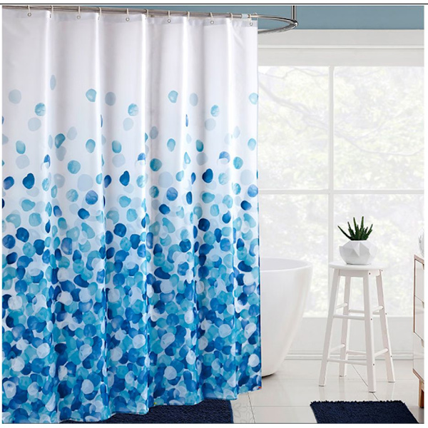Bruseforhæng, Bruseforhæng 180x180cm, Maskinvaskbart Polyester Bruseforhæng med Vægtede Bundkant og 12 Kroge, Gardin-