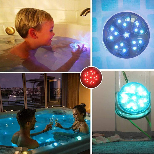 Simljus för pool, nedsänkbar LED-lampa med