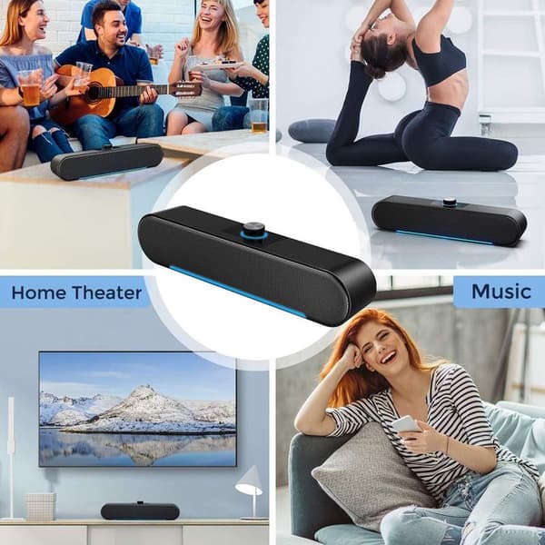 Computerd højttalere, kablet computer-soundbar, stereo USB strømforsyning