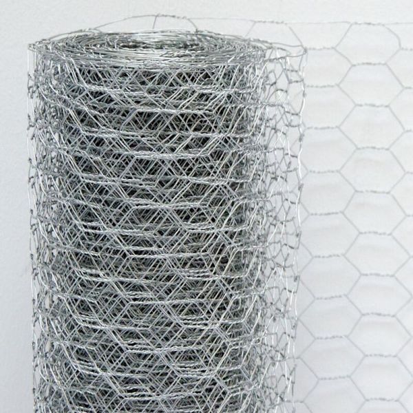 Metalnet til hegn Sekskantet net: 16x25mm Hegn til dyr og planter Galvaniseret -0,1mx6m KLB