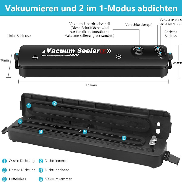 Vakuumförseglare, automatisk vakuumförseglare för torrt och vått