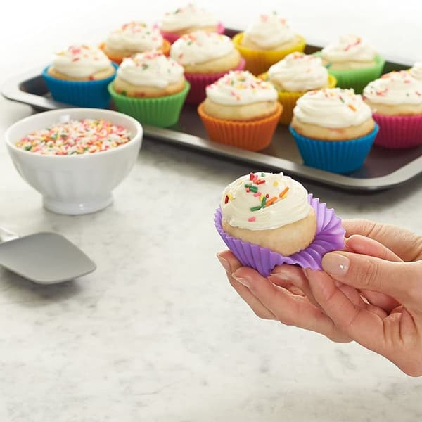 Silikone cupcake bageforme, Heavy Duty silikone bageforme, pakke med 24 KLB