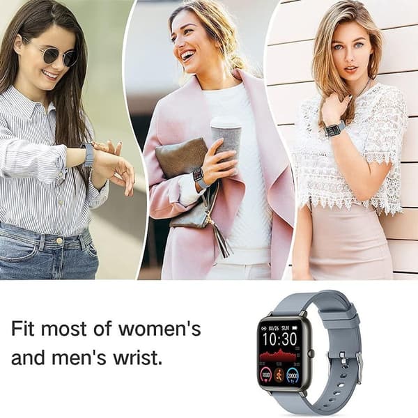 P22 P32 P36 Smart Watch Rem 20mm Blød Silikone Udskiftningsrem Grå