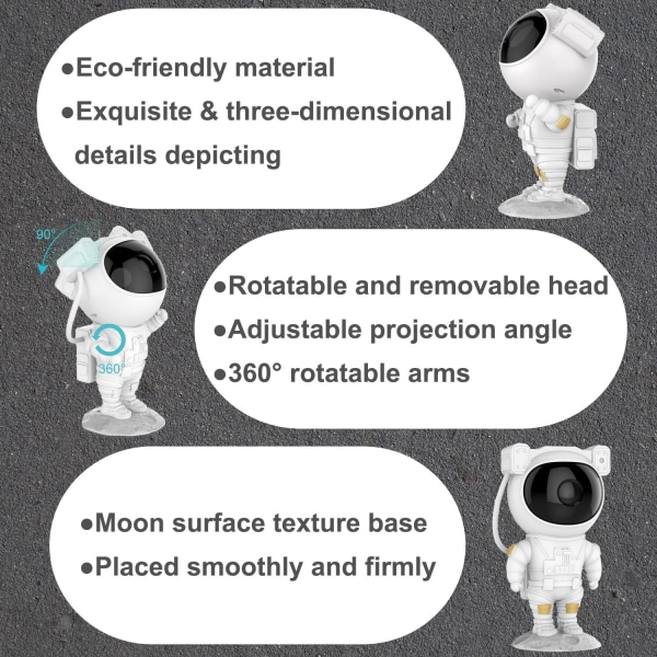 Galakse Stjernehimmel Projektor med Timer, Astronaut Stjernehimmel Projektionslampe, Nattlys for Barn Voksne, med Fjernkontroll