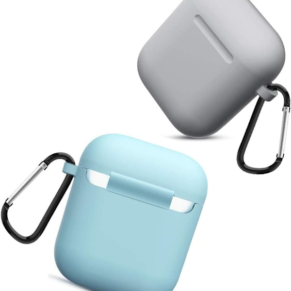 Airpods skal beskyttende etui er kompatibel med den blå grå