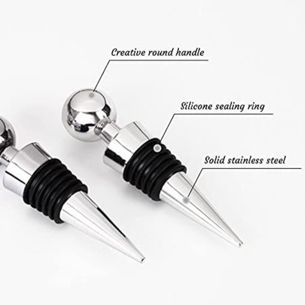 Vinstoppare - Vinsaver, återanvändbara vinstoppare för drycker, 4-pack silikonvinstoppare för presenter, bar, semesterfest, bröllop