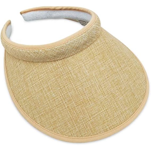 Beige retro solskjerm for kvinner, utendørs anti-UV sykkelhatt, solhatt, reise, strand, tom hatt