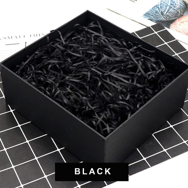 100 gram Rivetpapper (Svart), Rivet Kraft Raffia Pappersfyllning, Presentkorg Fyllning Festtillbehör och Presentinslagning, Rivet Vävpapper
