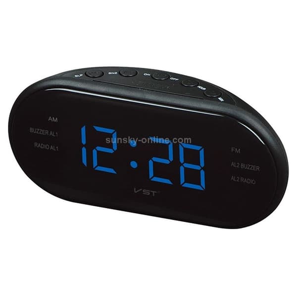 Soikea kello-radio LED-kello (sininen)