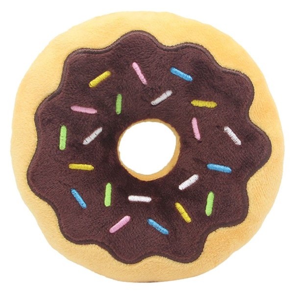 Donutformad plysch katt kattmynta leksak kattunge interaktiv kudde kaffe KLB