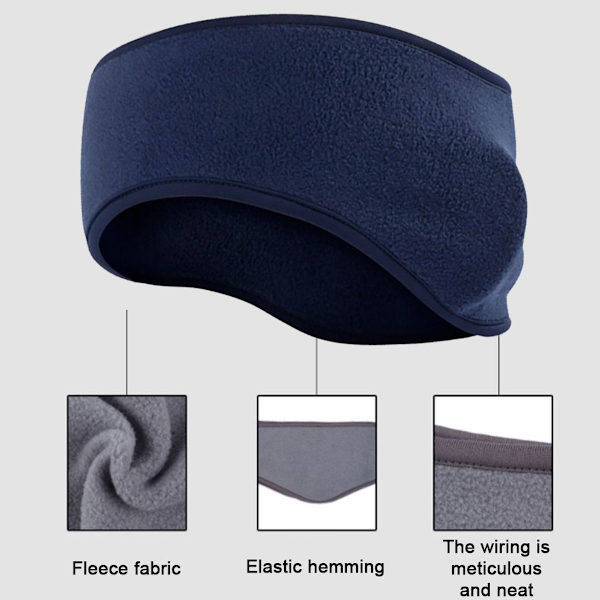 Stilfuld Simply Winter Fleece Ørevarmer Muffer Pandebånd til Mænd i Royal Blue