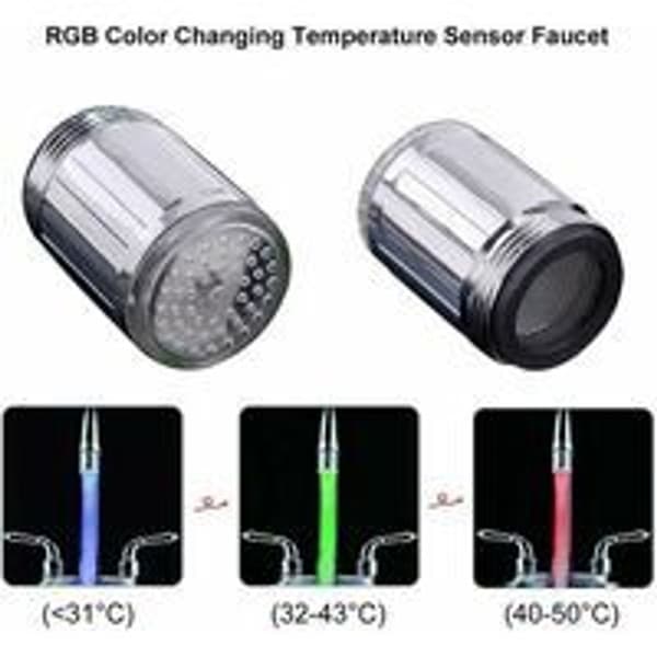 Färgglad LED-kran, ljus LED-kranmunstycke, KLB