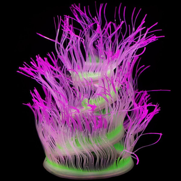 Fri form Hav Anemone Koraller Blød Silikone Gel Bevæger Lilla KLB