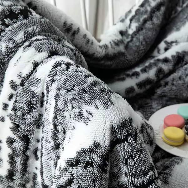 Sherpa-pläd för soffa och säng, svart