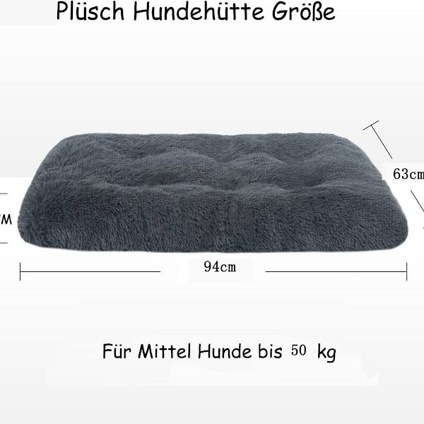 Plys hund seng, medium hund sofa, vaskbar super blød hundekurv, KLB