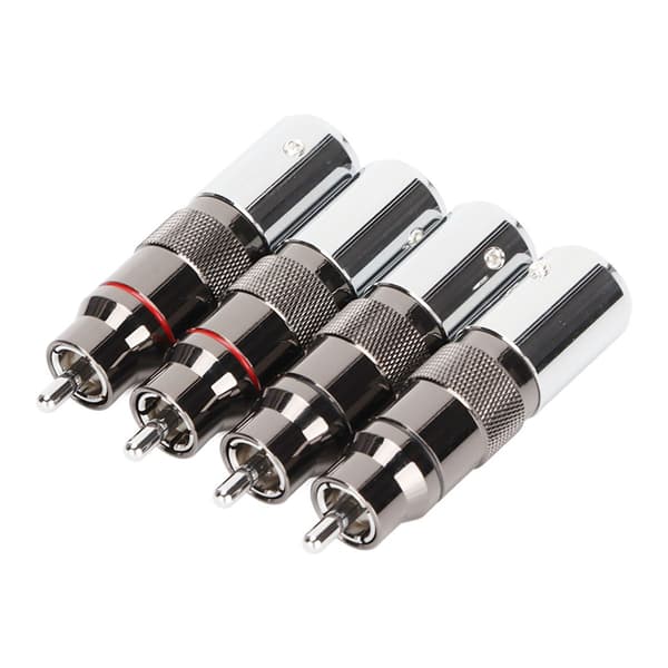 RCA-stik, forkromet, til gør-det-selv-lodning, RCA-lydstik, KLB