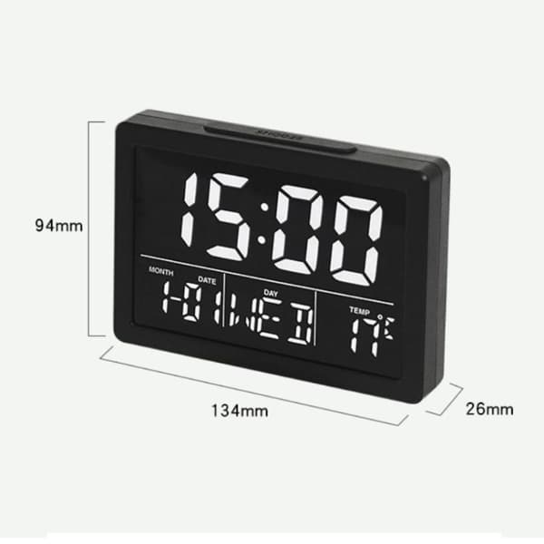 Suuri LED-herätyskello monitoiminen elektroninen herätyskello (musta G