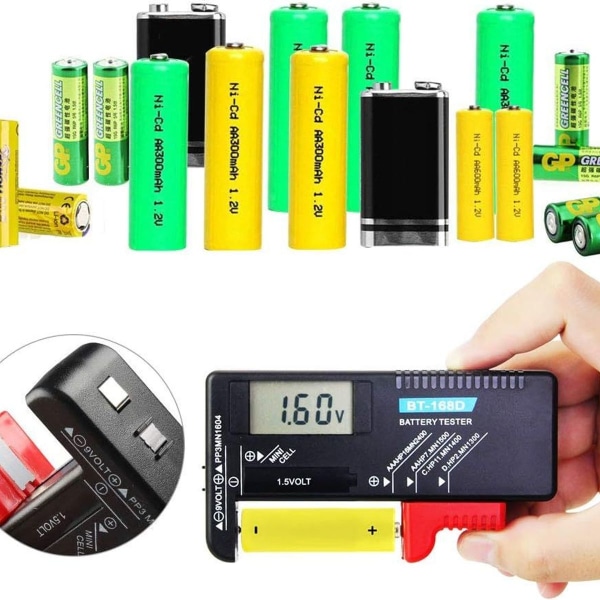 Batteritester digital batteritester BT-168D batteritestenheter med LCD