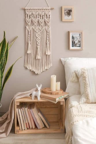 Vegghengende Boho-dekor Chic billedvev vevd geometrisk veggkunst