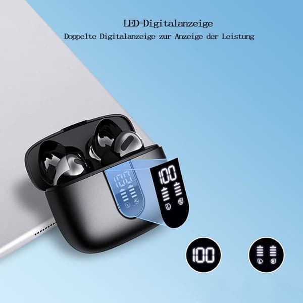 Öronhörlurar Bluetooth med mikrofon, Ipx5 vattentäta USB C-hörlurar