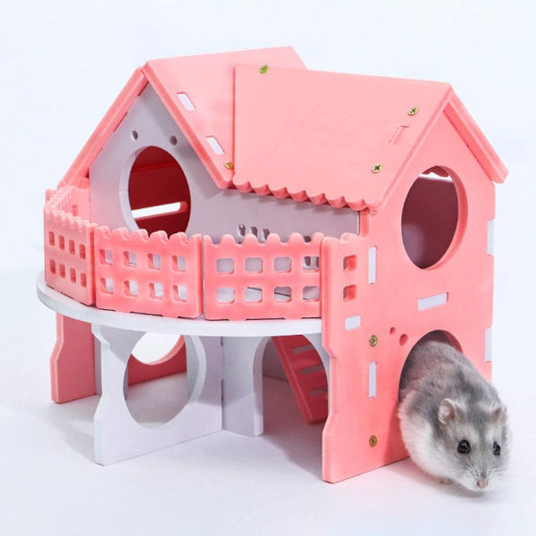 Træ hamsterhus, rotte gemmested, gerbilhytte KLB