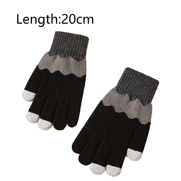 Women's Winter Touchscreen Wool Magic Gloves Warm Knit Fleece Lined Black KLB