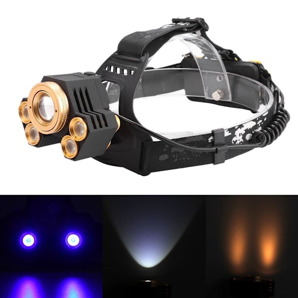 USB-lading, 5 LED-frontlykter, bærbar utendørs hodelykt KLB