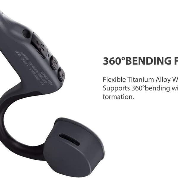 Bone Conduction Trådløst Sports Bluetooth Hodesett Over-Ear Grå