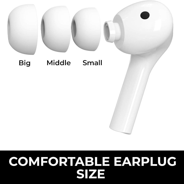 True Wireless Earbuds med aktiv brusreducering, Bluetooth, Vit