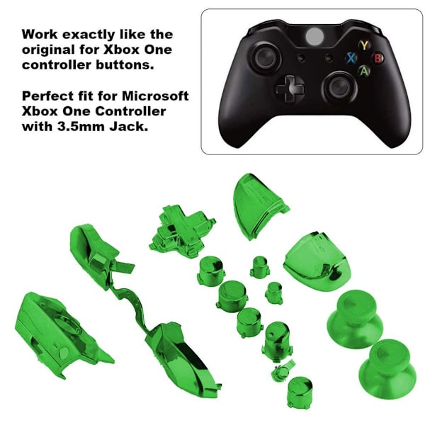 Fuld knap-sæt til Xbox One / Elite-controller (3,5 mm grøn KLB