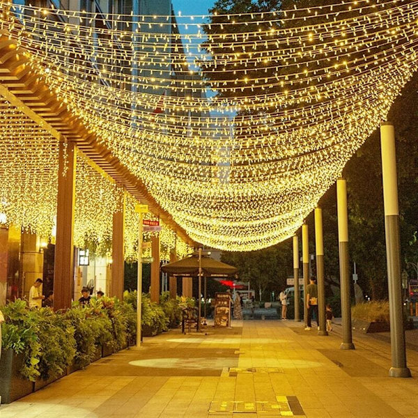 100M 1000 LED Fe-ljus Karneval Bröllop Utomhus Inomhus Trädgårdsbelysning（Varm Vit） KLB