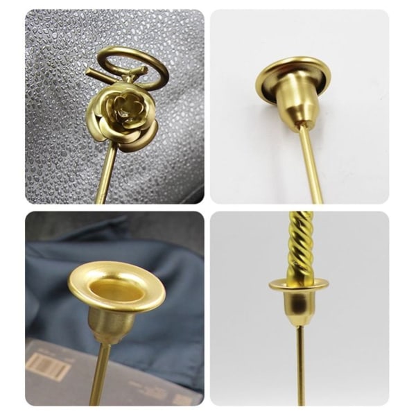 2 st Rosformade Metall Ljusstakar Bar Bordsdekoration Ljusstake för Ljusstake