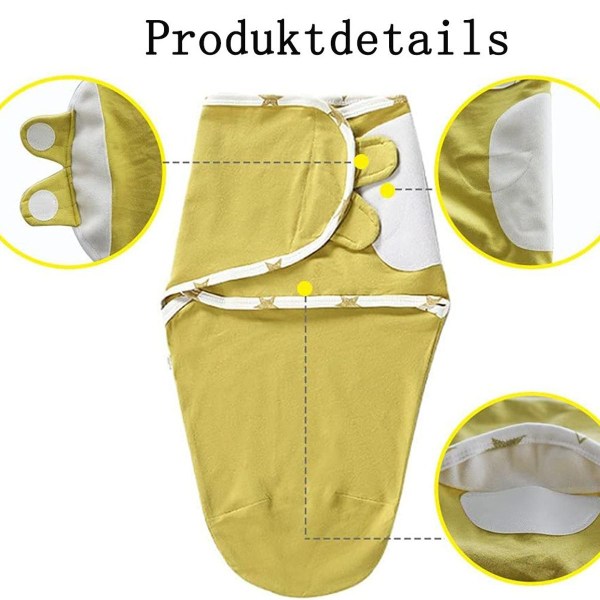 Swaddlepose baby svøb klud baby svøb klud pakke med 2 svøb tæpper lavet af 100% KLB