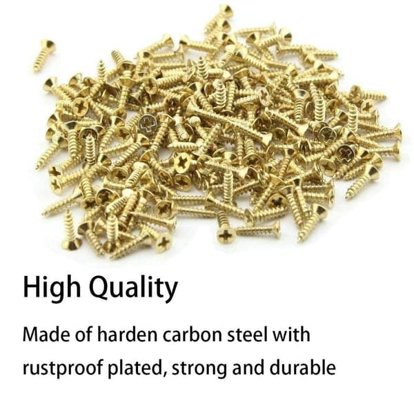 Assortment av 1200 små stålflathead träskruvar KLB