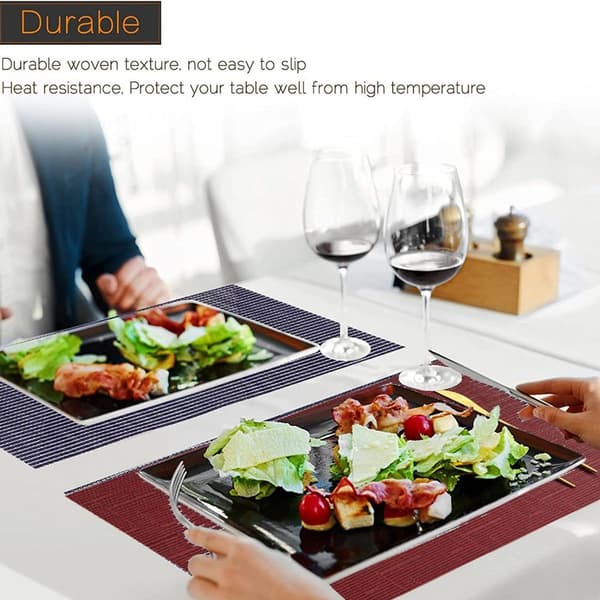 Rektangulära placemats för köksbord och matsal, röda