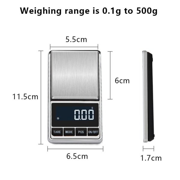 Jewelry Scales, Digital Kitchen Scales, Reloading Weighing, 500g/0.1g KLB