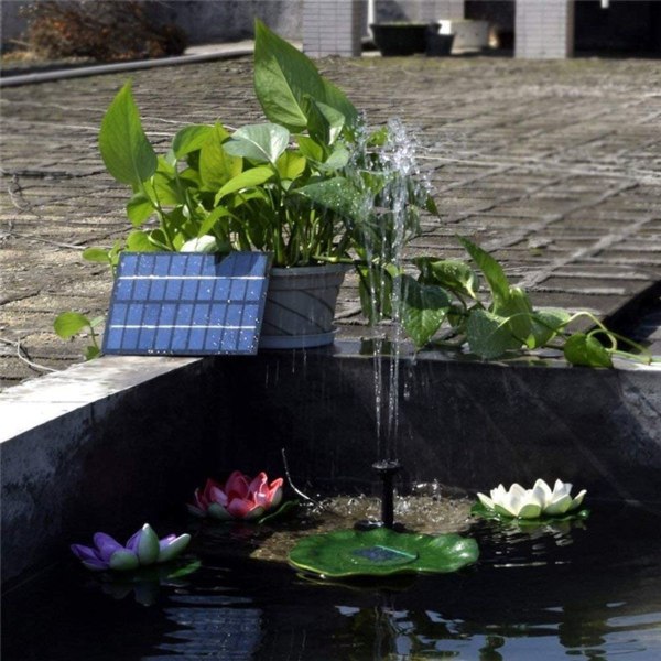 Solar fountain pump, solar pond pump, solar panel water feature