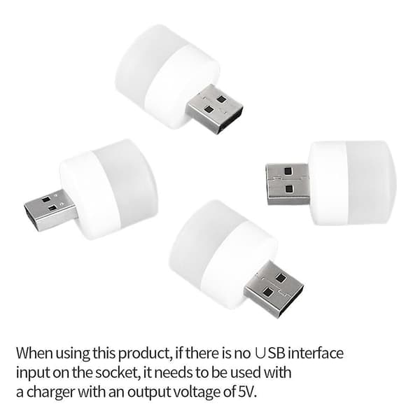 6 stk bærbar USB 5V mini nattlys LED øyebeskyttelse bordlampe