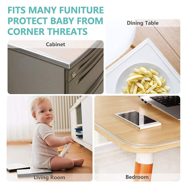 Kantskydd (5 m), transparent kantskydd, hörnskydd för bebisar och barn KLB